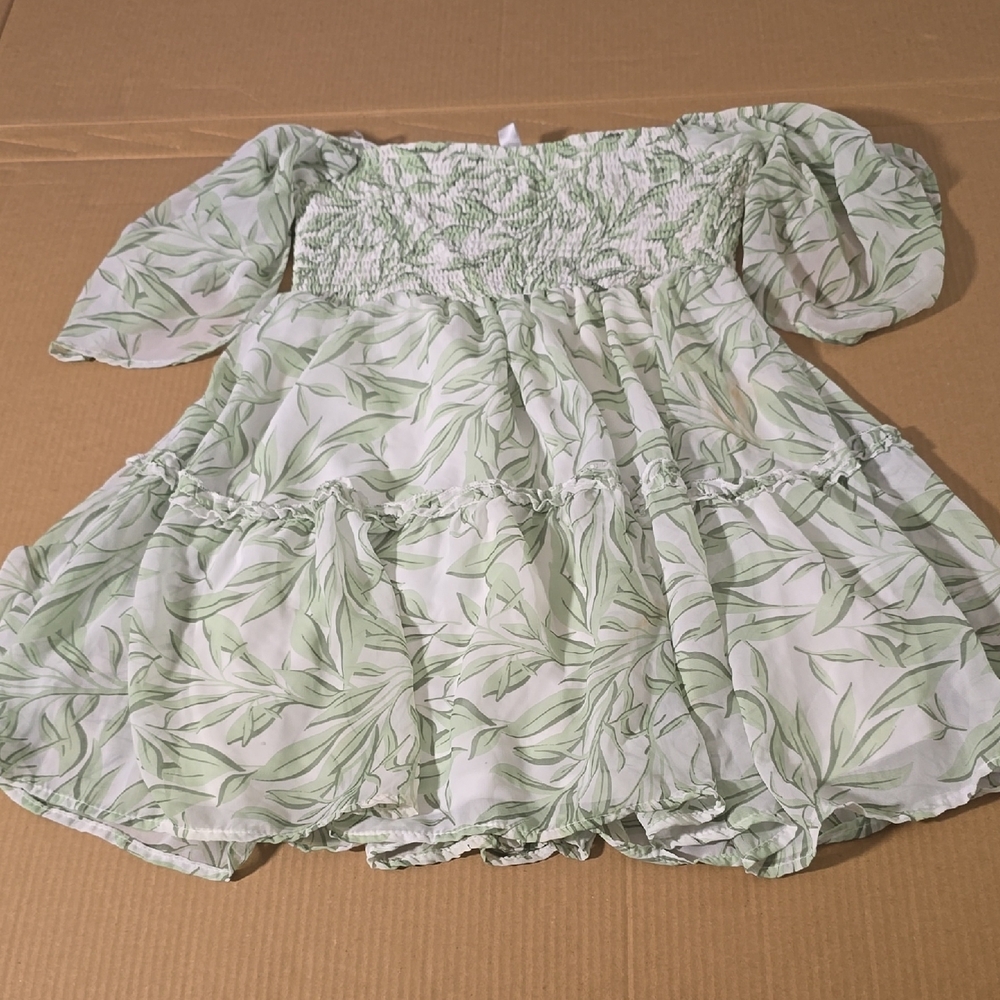 Justify Kids Green Leaf Print Blouse